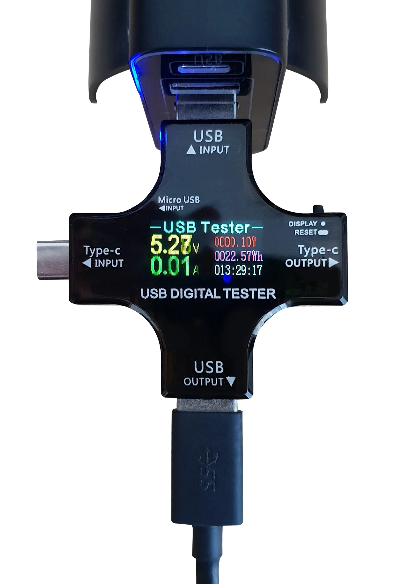 USB Power Meter with USB type-C, type-B, and Micro USB Port, RGB and Bluetooth - Image 4